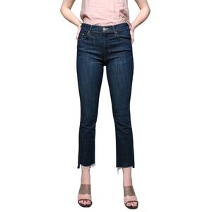 MOTHER The Insider Crop Step Fray in Clean Sweep Medium Blue Wash Size 26
